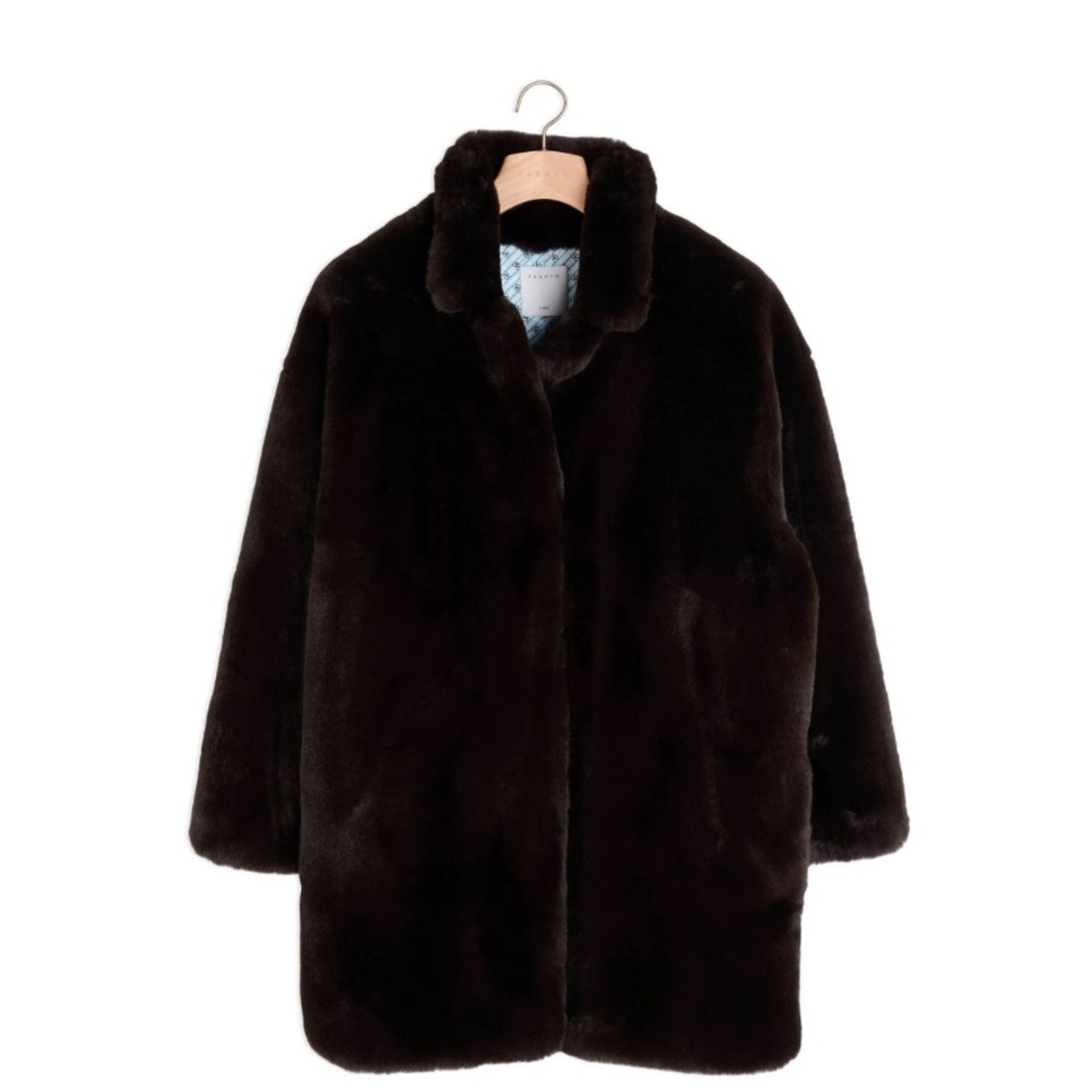 Sandro Paris Faux Fur Coat NEW